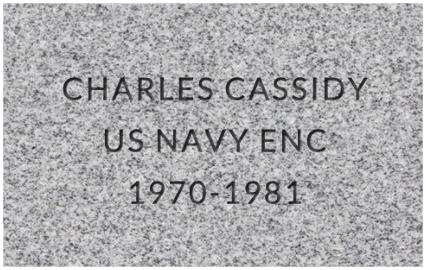 This is a picture of an honorary brick at the Veterans Wall of Honor in Bella Vista, AR.